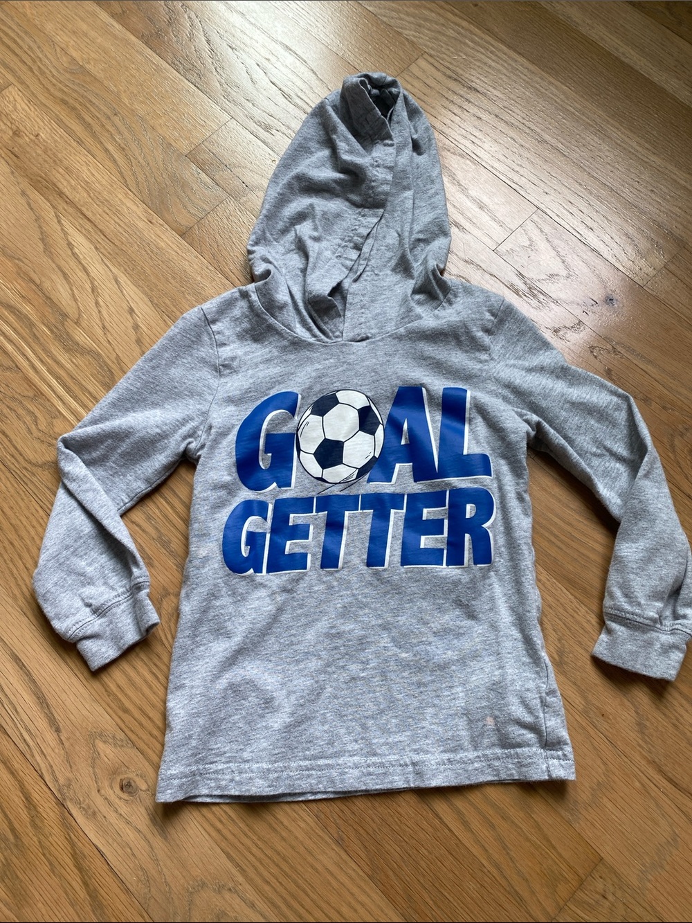 Carter’s 3T Gray Hoodie with Blue Soccer 'Goal Getter' Graphic